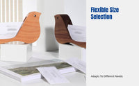 Hardwood Business Card Holder, Beech & Walnut, Creative Creature-Shaped Wooden Card Stand, Desktop Organizer