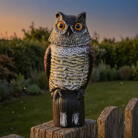 Textured Owl Garden Ornament Carved Texture Resin Owl Sculpture Realistic Animal Figurine Freestanding