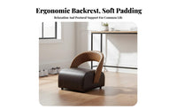 360° Swivel Wheels Upholstered Caster Stool Curved Backrest Rolling Chair Sleek-Profile Design Household Furniture Soft Padded Cushion for Homeowners, Seniors, Entryway, Living Room, Bedroom, Playroom