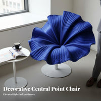 Nordic Inspired blossomsupport rotating Seat Minimalist Aesthetic Upholstered rotating Armchair Artistic Statement Piece Lounge Chair Ergonomic Design for Interior Designers, Homeowners, Hotel Lobby, Showroom, Living Room, Office Reception