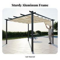 Retractable Canopy Pergola Protection Retractable Pergola Shade Cover Stable Frame Garden Gazebo Kit for Homeowners, Backyard, Poolside, Greenhouse