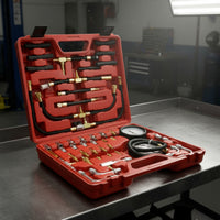 Petrol Pressure Test Kit Molded Storage Case Petrol Pressure Tester Metal Adapters
