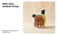 Polka-Spotted Decorative Cat Figurine Cat Figurine