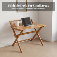 Folding Design Foldable Computer Desk Space-Saving foldable X-Frame Desk Installationincluded Writing Table No Assembly Required for Remote Workers, Apartment Dwellers, Homeowners, Small Spaces, Bedroom, Study Room, Home Office