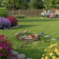 Wire Mesh Bird Feeder Tray Fine Grid Round Bird Feeder Tray Flat Base