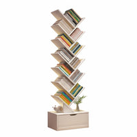 Narrow silhouette Tree-Shaped bookshelf Space-Saving bookshelf space-efficient Size Storage Rack Sturdy Construction for Apartment Dwellers, Students, Office Workers, Small Spaces, Dorm Room, Bedroom