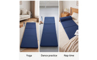 Compact Folding Mat with Pillow Portable Four-Fold Exercise Mat Cushioned Space-Saving for Home Workouts, Stretching, Mindful Stretching, Naps