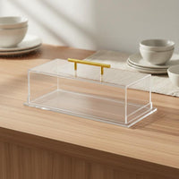 Acrylic Pastry Display Box Transparent Pastry Display Case with Lid Rectangular Cake Cover for Party
