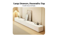 Contemporary Media Console Stand Sturdy Construction Contemporary Media Console Cabinet with Drawers Versatile Use Long Media Cabinet with Storage