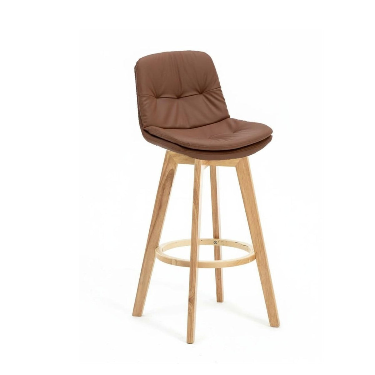 Modern Design rotating Counter Stool with Backrest Built-in Footrest High Chair Padded Seat Seating Furniture Ergonomic for Cafe Owners, Homeowners, Renters, Reception Area, Bistro, Kitchen, Dining Room