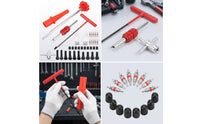 36 Pieces Valve Stem Installation Tool Complete Tire Valve Stem Tool Kit Tubeless Knurled for DIYers, Garage, Roadside Emergency