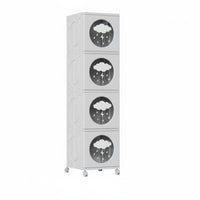 Movable with casters foldable Wheeled Bin Set Transparent View foldable Wheeled Cabinet See-Through Doors Household Storage Tooleffortless Assembly for Homeowners, Families, Office Workers, Kitchen, Kids Room, Bedroom, Closet