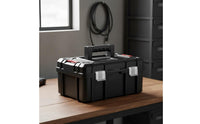 Portable Hardware Box Multi-Functional Portable Hardware Organizer Large Capacity Hand-Tool Tote Container for Repairmen, Job Site, Garage, Workshop