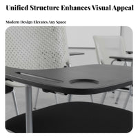 Foldable Design Student Chair with Attached Desk Space-Saving Student Desk Chair Long-Lasting Steel Frame Comfortable Cushion for Students, Trainees, Office Workers, Classrooms, Training Room, Offices, Library
