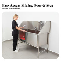 Stainless Metal Pet Washing Station Grooming Wash Basin Easy to Clean Stainless Steel Grooming Tub Heavy Duty Professional Dog Washing Station