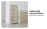 Rolling Infant Cabinet Warm Beige 5-Tier Infant Cabinet Double Door
