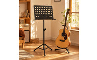 Music Stand Tripod Base Heavy Duty Perforated Music Stand Effortless to Store for Artists, Students, Stage, Rehearsal, Practice Room