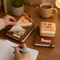 Creative Burger Food Pendant Notebook Set for Girls, Mini Portable Journal Diary