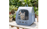 Structured Cat Backpack Carrier Portable Pet Carrier with Mesh Panels Ventilated Cat Travel Backpack Breathable for Vet Visits, Outdoor Outings
