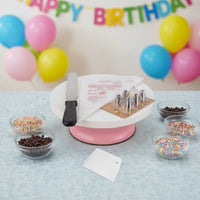Effortless 360° Rotation Cake Turntable Non-Slip Base Revolving Cake Stand Wobble-Stable Stability Rotating Decorating Stand Food Grade Material for Home Bakers, Beginners