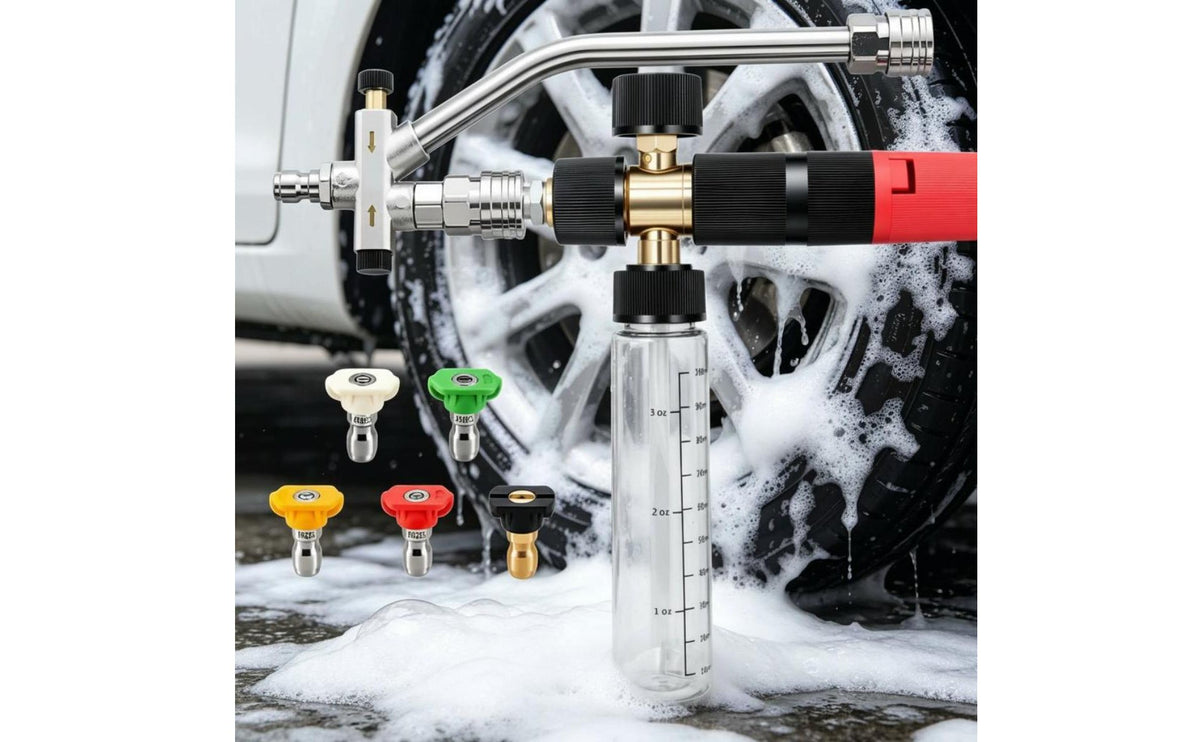 Foam Dispenser Double Two-Connection Compact Brass Core Washer Nozzle Set for Car Wash