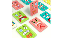 Fine Motor Face-Changing Puzzle Cube Game Rounded-Edged Expression Puzzle Blocks Screenscreenless Face Changing Game with Cards Child-Friendly for Children, Toddlers, Travel