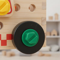 Wooden Truck Tool Set Fine Motor Skills Wooden Tool Truck Toy Built-in Storage Pretend Repair for Preschoolers, Young Children, Kindergarten
