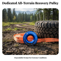 High Breaking Strength Snatch Loop Heavy Duty Winch Recovery Loop Low Friction Design Aluminum Snatch Block Lightweight for ATV/UTV Riders, Truck Owners, Rescue Personnel, Winching, Vehicle Extrication, Emergency Situations, Mudding