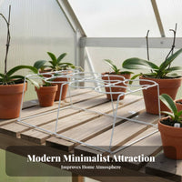 8-Hole Flower Pot Rack Easy Assembly Metal Flower Display Stand Metal Plant Stand Sturdy Duty Flower Pot Holder Rack for Balcony