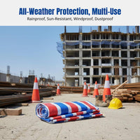 Tricolor Stripe Rainproof Tarp, Thickened Waterproof Sheet, Tear-Resistant, Multi-Purpose Cover