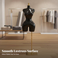 Plus Size Female Mannequin Torso Glossy Finish Half Body Clothing Display Model Stable Metal Base Plus-Size Female Mannequin for Retailers, Showroom