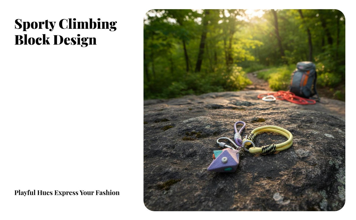 Colorful Rock Climbing Hold Keychain Bouldering Hold Bag Charm Handmade Rope Lanyard for Boulderers, Outdoor Enthusiasts, Hikers, Backpack, Handbag, Keys