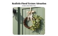 Artificial Bloom Wreath Easy to Hang flower Wreath Lively Colors Farmhouse Wall Hanging for Homeowners, Gift Presenters, Porch, Holiday