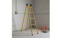 Foldable V-Shaped Frame Folding Ladder No Assembly Required Multi-Purpose Step Ladder Carbon Steel Household Tool for Outdoor