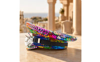 Pilot's Hat with Goggles Sequined Sequin Hat with Goggles Multicolor Cap for Adults, Entertainers, Cosplay