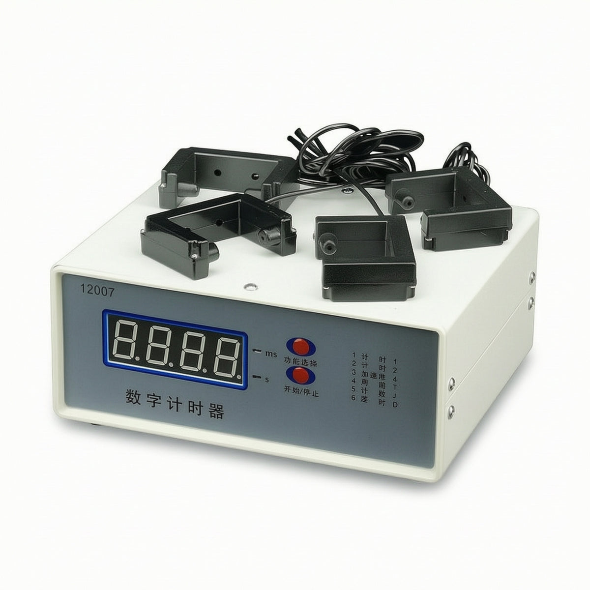 Digital Photogate Timer Four-Figure Physics Timing Unit with Photogates Large Desktop Timer for Classroom