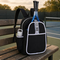 Racket Backpack Textured Material Tennis Backpack Side Water Bottle Holder Tennis Racket Bag