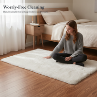 Nordic Style Shaggy Faux Fur Area Rug for Bedroom Living Room
