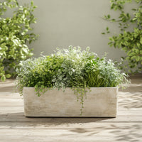 Slim Long Rectangular Planter Box Modern Ribbed Planter Stylish Trough Elegant for Windowsill, Balcony, Tabletop