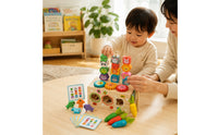 Sorting and Stacking Toy Fine Motor Wooden Sorting Toy Shape Sorter Educational Toys Non for Toddlers, Playroom, Daycare