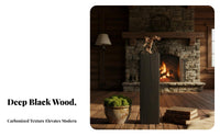Charred Wood Plinth Natural Simplicity Aesthetic Pedestal Stand Carbonized Finish Multi-Functional for Homeowners, Guesthouse