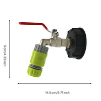 IBC Tote Adapter with Shutoff Heavy Duty Tote Tank Drain Adapter Easy to Install for Garden Watering