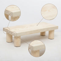 Solid Wood Footrest Step Stool for Office, Toilet, Kitchen, and Leg Support