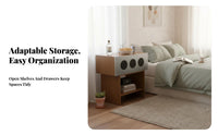 20th Century20th Century-modern Modern aesthetic Single-Drawer Bedside Cabinet Modernist Movement Inspired Nightstand space-saving Size Bedroom Storage Sturdy and Stable Design for Renters