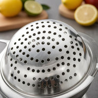 Polished Silver Finish Manual Citrus Juicer Perforated Handheld Lemon Press