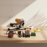 Compact Belt Sander with Polishing Wheel Versatile Benchtop Belt Grinder Stable Grinder Long-Lasting for Woodworking