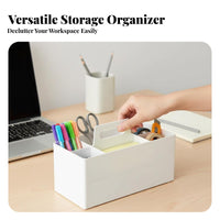 Desktop Storage Organizer with Handle Removable Dividers Portable Makeup