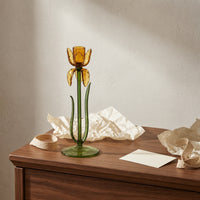 High-Temperature Fired Iris Flower Candle Holder Translucent Iris Candle Holder Floral