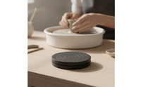 Decorating Turntable Low-Profile Pottery Wheel with Grooves Smooth-Turning Clay Sculpting Stand for Dessert Artists, Art Class, Kitchen Countertop