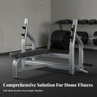 Safety Spotter Arms Standard Bench Press Commercial Grade Barbell Workout Bench Heavy Duty Construction Home Gym Equipment Thick Padded Cushion for Weightlifters, Bodybuilders, Fitness Enthusiasts